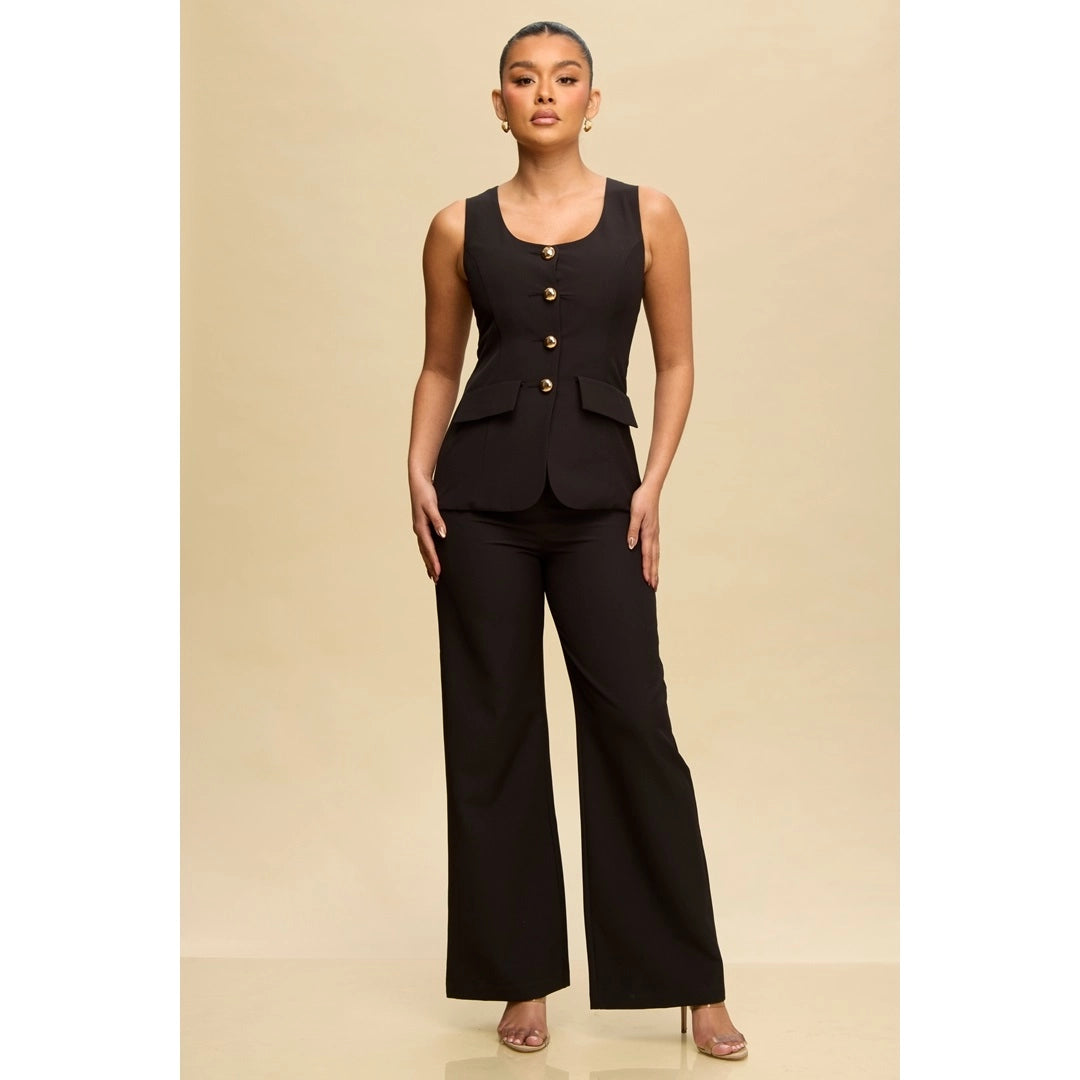 Gold Accent Jumpsuit in Black