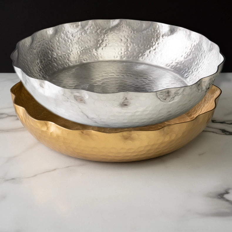 Gold Ham Round Bowl-Bowl-India Handicrafts Inc-15 in (38.1 cm)-Urbanheer