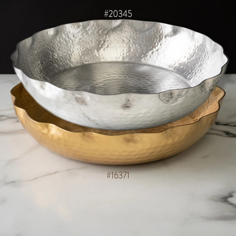 Gold Ham Round Bowl-Bowl-India Handicrafts Inc-15 in (38.1 cm)-Urbanheer