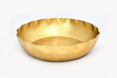 Gold Ham Round Bowl-Bowl-India Handicrafts Inc-15 in (38.1 cm)-Urbanheer