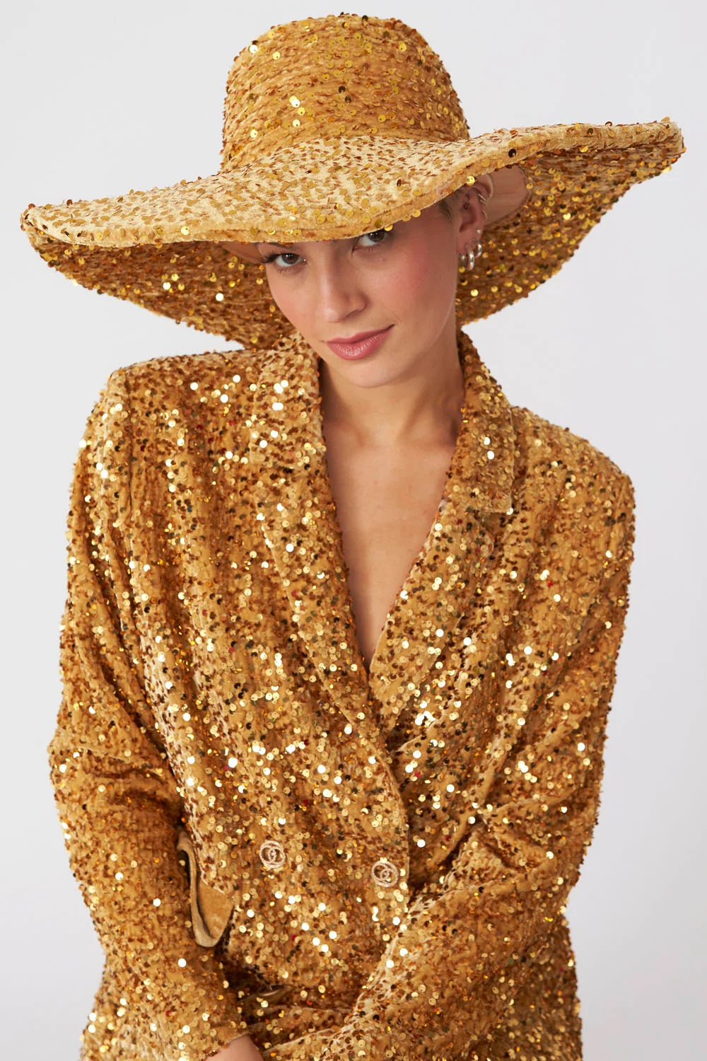 Gold Sequin Handmade Flapper Hat-Hats-Buy Me Fur Ltd-One Size-Gold-Sequin-Urbanheer