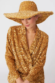 Gold Sequin Handmade Flapper Hat-Hats-Buy Me Fur Ltd-One Size-Gold-Sequin-Urbanheer