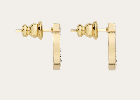 Gold-Tone Crystal Gancini Stud Earrings