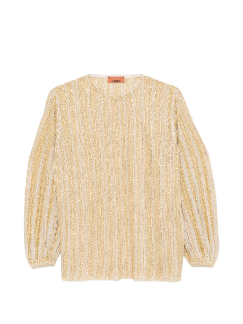 Gold-Tone Striped Breathable Long-Sleeve Blouse for Everyday Comfort
