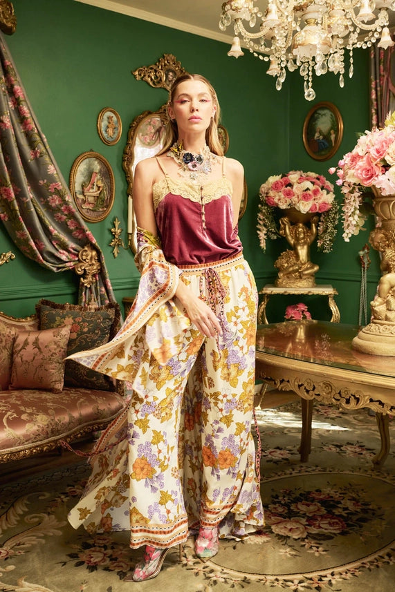 Golden Aurela Pants-Pants-Aratta-S-Ivory Floral-Urbanheer