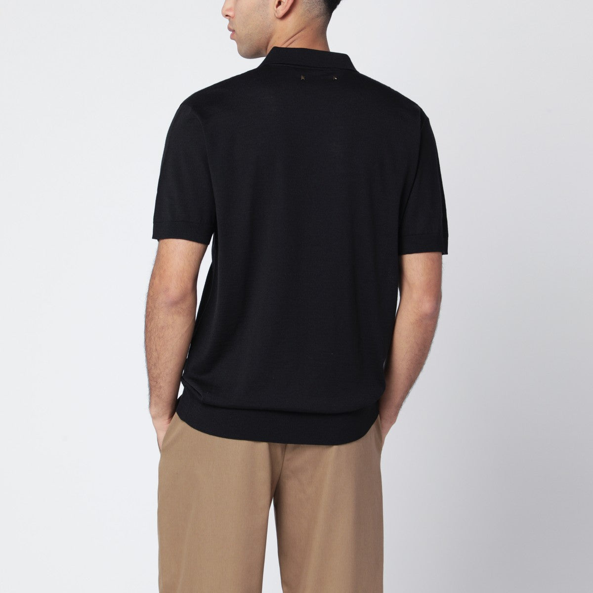 Golden Goose Black wool polo shirt