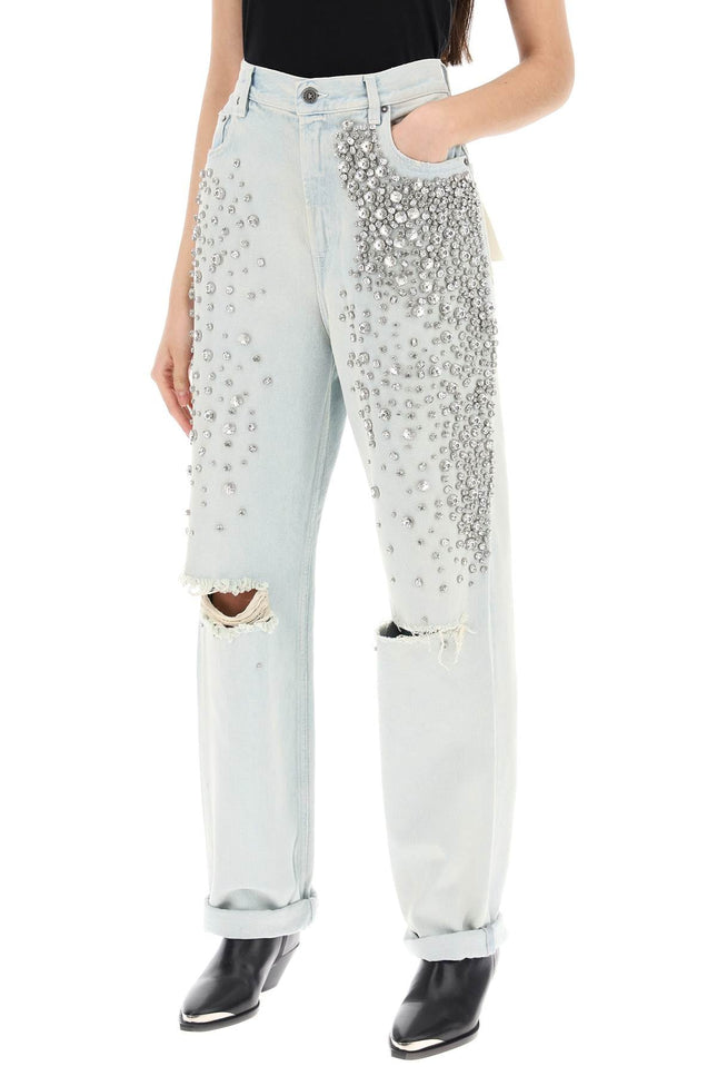 Golden Goose Bleached Jeans With Crystals-women > clothing > jeans-Golden Goose-Urbanheer