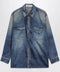 Golden Goose Blue oversized Patty shirt with denim print