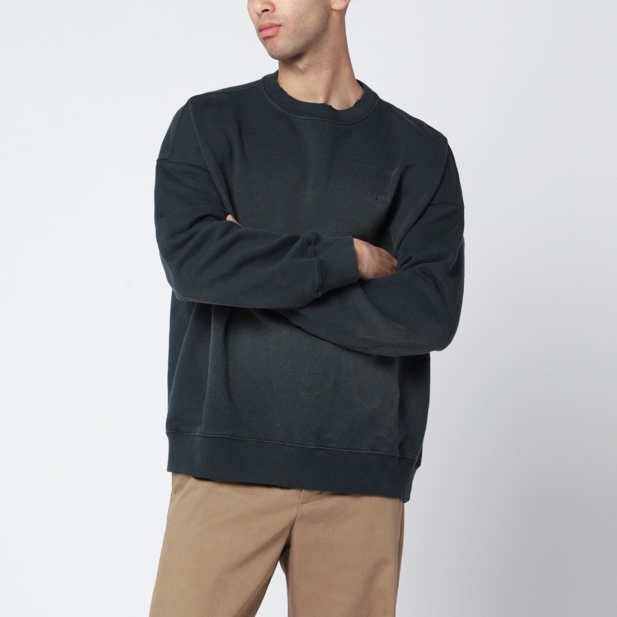 Golden Goose Distressed faded black sweatshirt