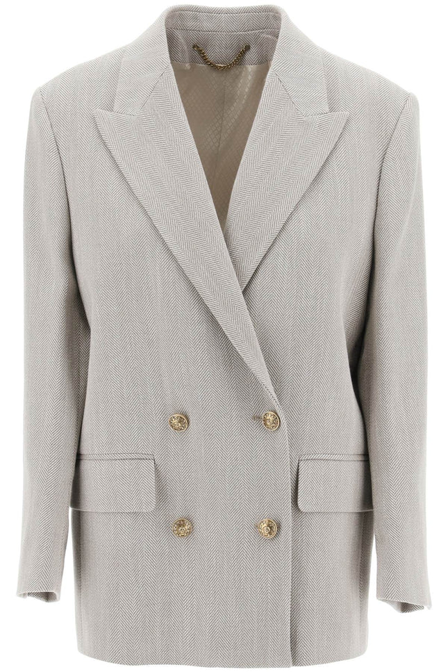 Golden goose double-breasted blazer in h-women > clothing > jackets > blazers and vests-Golden Goose-42-Beige-Urbanheer