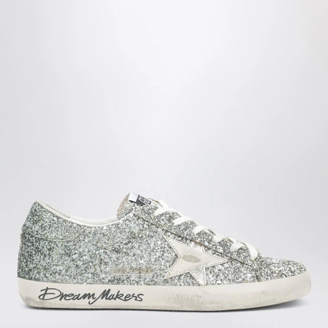 Golden Goose Super-Star Sneakers in silver glitter with dégradé effect