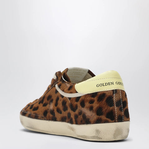 Golden Goose Super-star Sneakers in leopard-print pony hair
