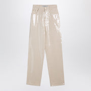 Golden Goose Trousers with transparent sequins écru