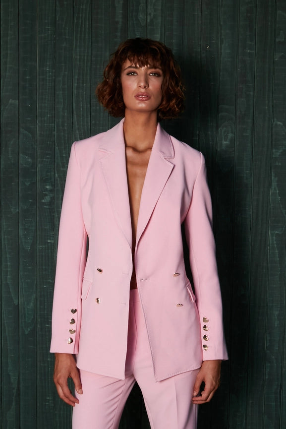Golden Heart Suit Jacket - Pink-Jacket-MACKENZIEMODE-6-Urbanheer