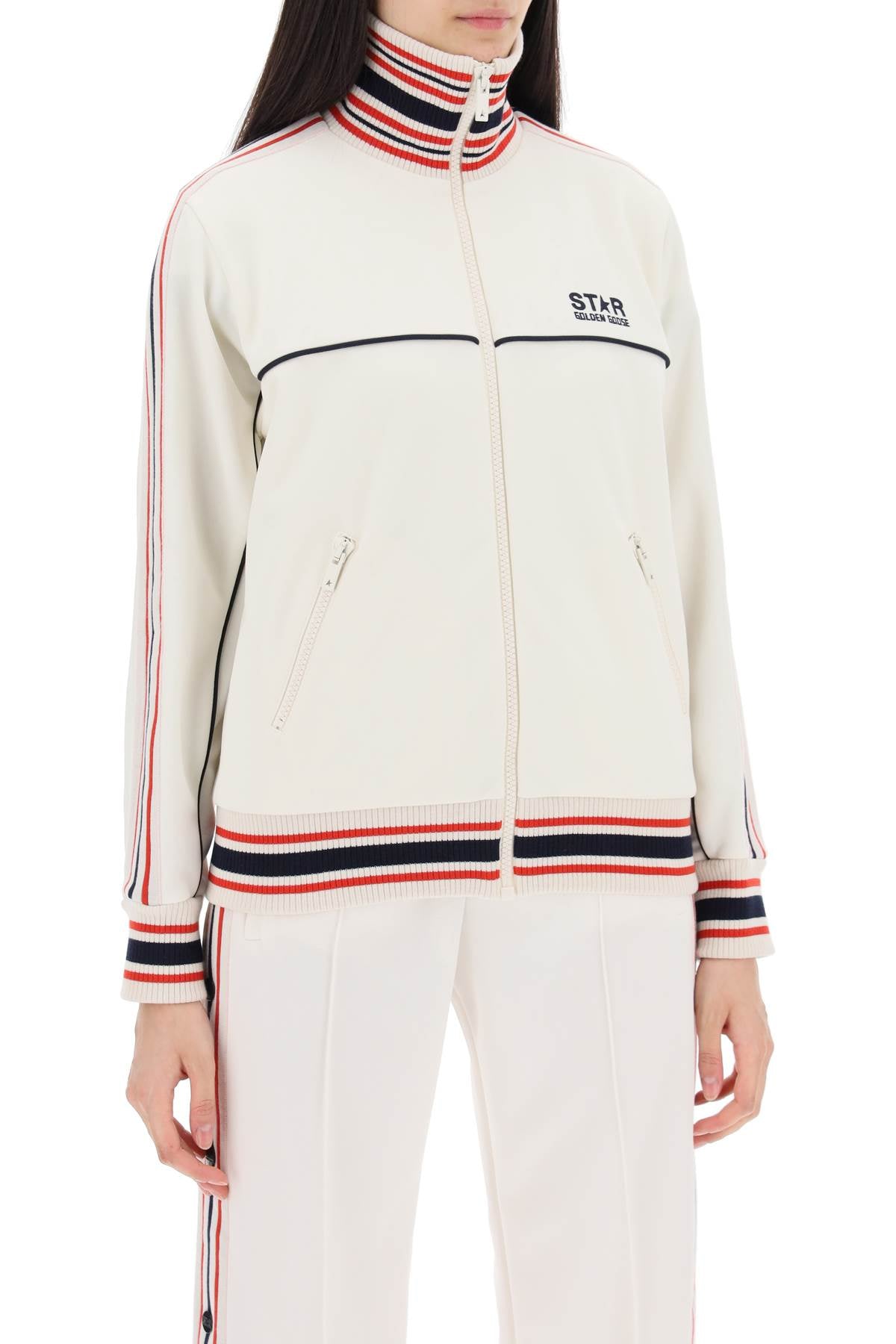 Golden Goose "Track Sweatshirt With Contrasting Hem Edges White-Sweatshirt-Golden Goose-S-Urbanheer