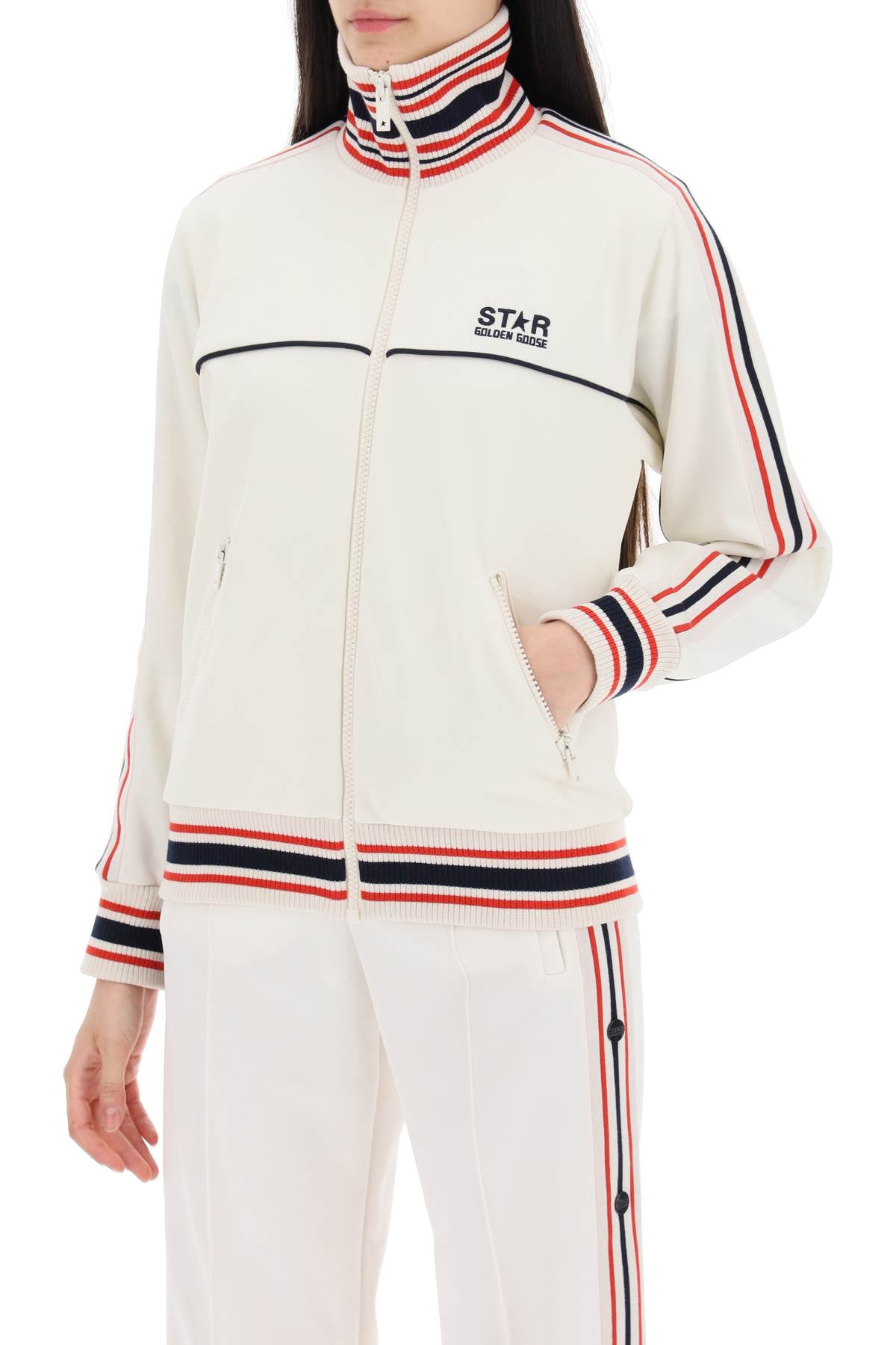 Golden Goose "Track Sweatshirt With Contrasting Hem Edges White-Sweatshirt-Golden Goose-S-Urbanheer