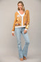 Golf Embroidered Patch Cardigan CAMEL MULTI-Cardigan-FATE-S-CAMEL MULTI-Urbanheer