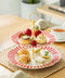 Grace Teaware - Red Josephine Stripes and Dots Fine Porcelain 2-Tier Server