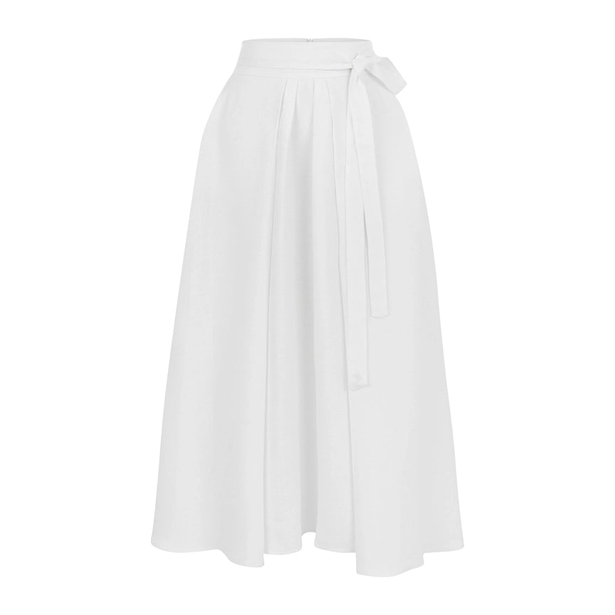 Grand Gesture Linen Skirt-Skirt-Dor Raw Luxury-XS-White-Urbanheer