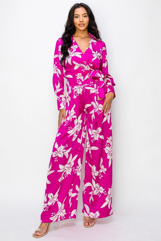 Grape-White Floral High-Waist Pants-Pants-One n' More Inc.-S-GRAPE-WHITE-Urbanheer