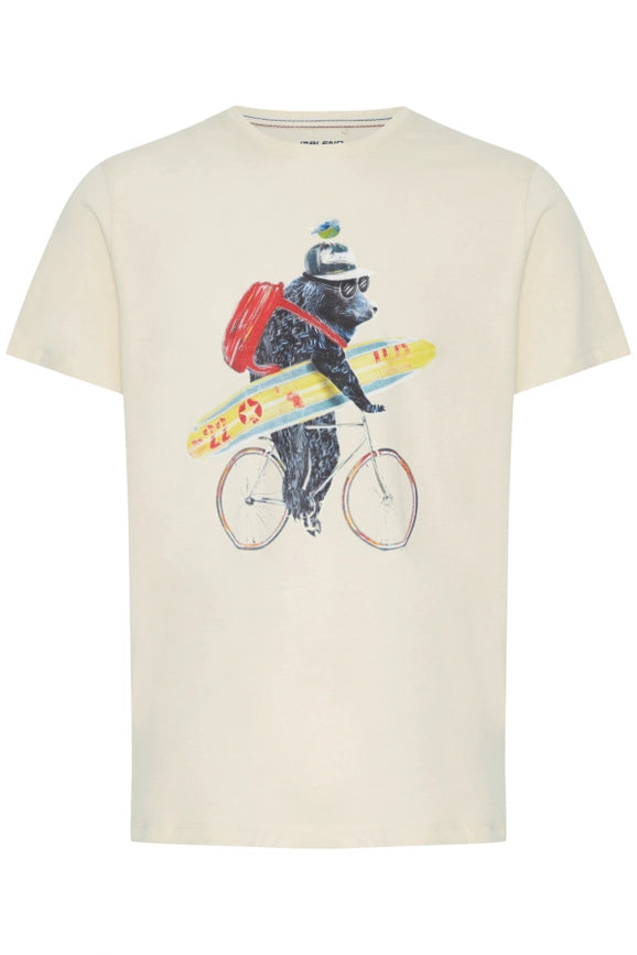 Graphic Tee w/ Surfing Bear-Tee-Blend-S-Oyster Gray-Urbanheer