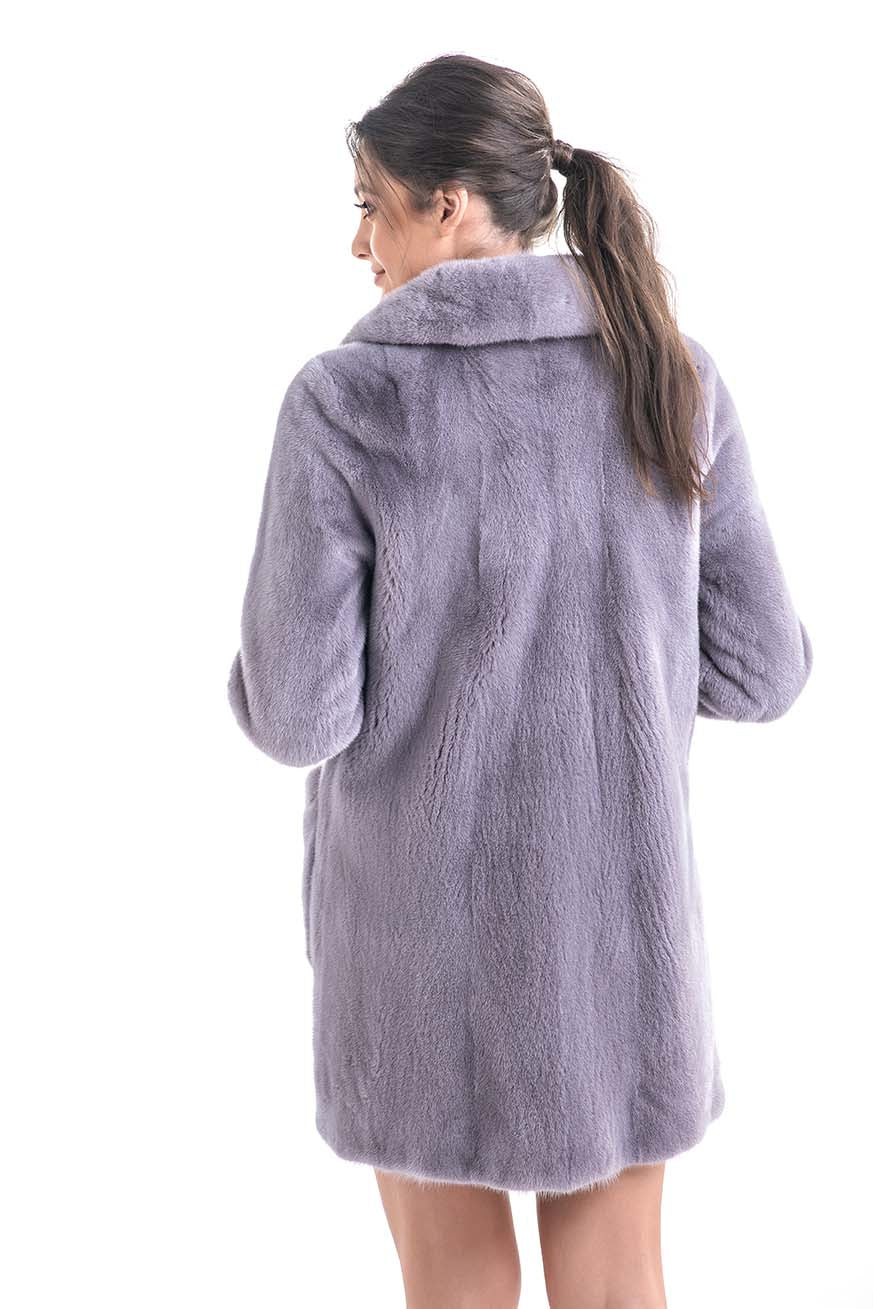 Gray Cozy Genuine Mink Fur Coat-Fur Coats-Buy Me Fur Ltd-Gray-S-Genuine Mink Fur-Urbanheer