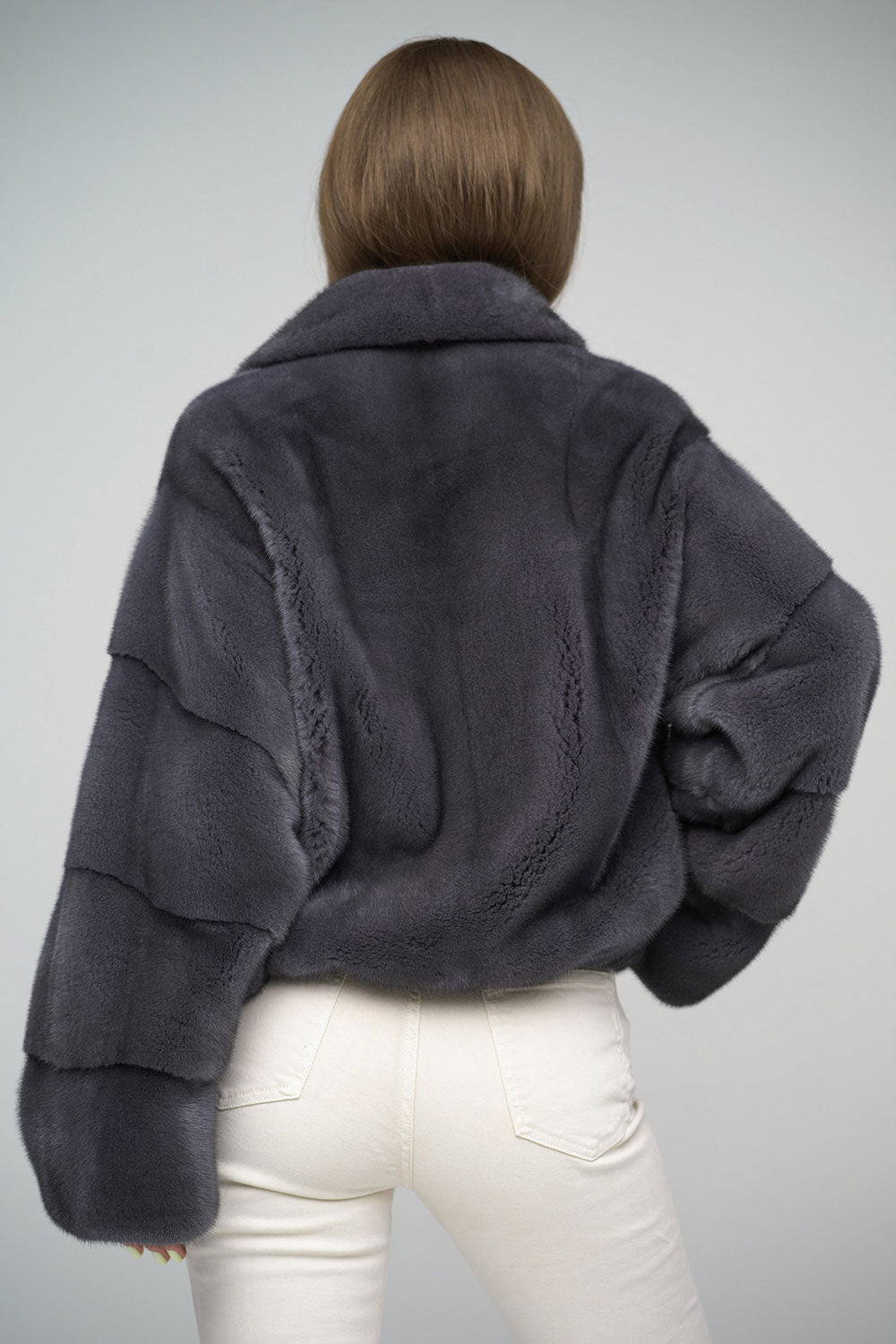 Gray Genuine Mink Fur Coat-Fur Coats-Buy Me Fur Ltd-Gray-XS-Genuine Mink Fur-Urbanheer