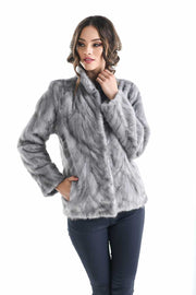 Gray Luxury Genuine Mink Fur Jacket-Fur Jackets-Buy Me Fur Ltd-Gray-S-Genuine Mink Fur-Urbanheer