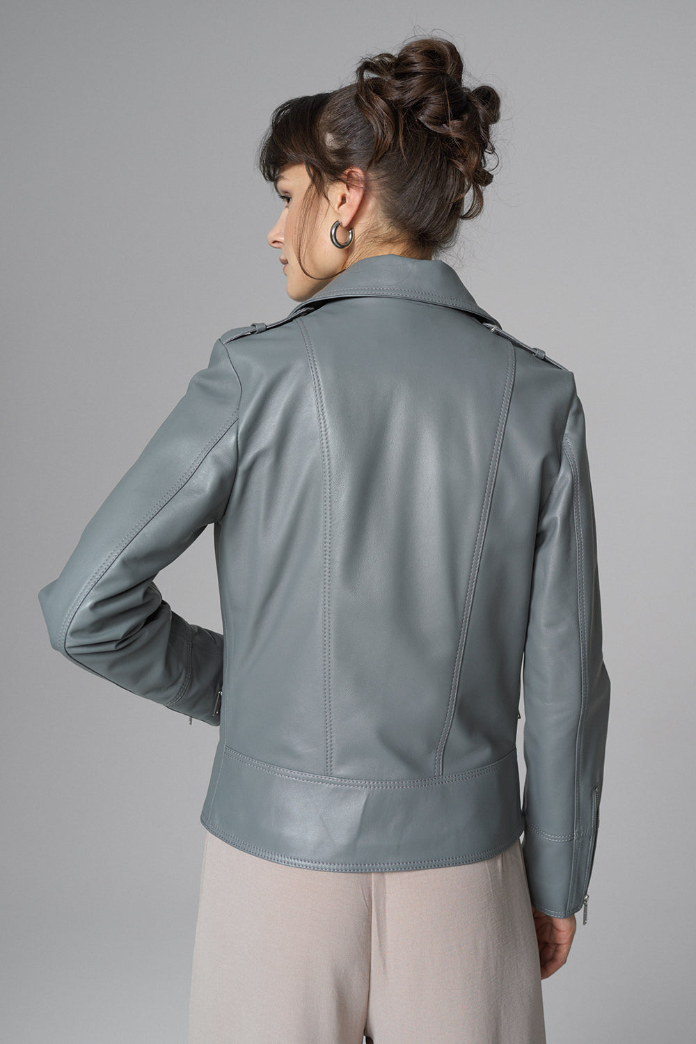 Gray Natural Leather﻿ Jacket-Leather Jackets-Buy Me Fur Ltd-Gray-XS-Genuine Leather-Urbanheer