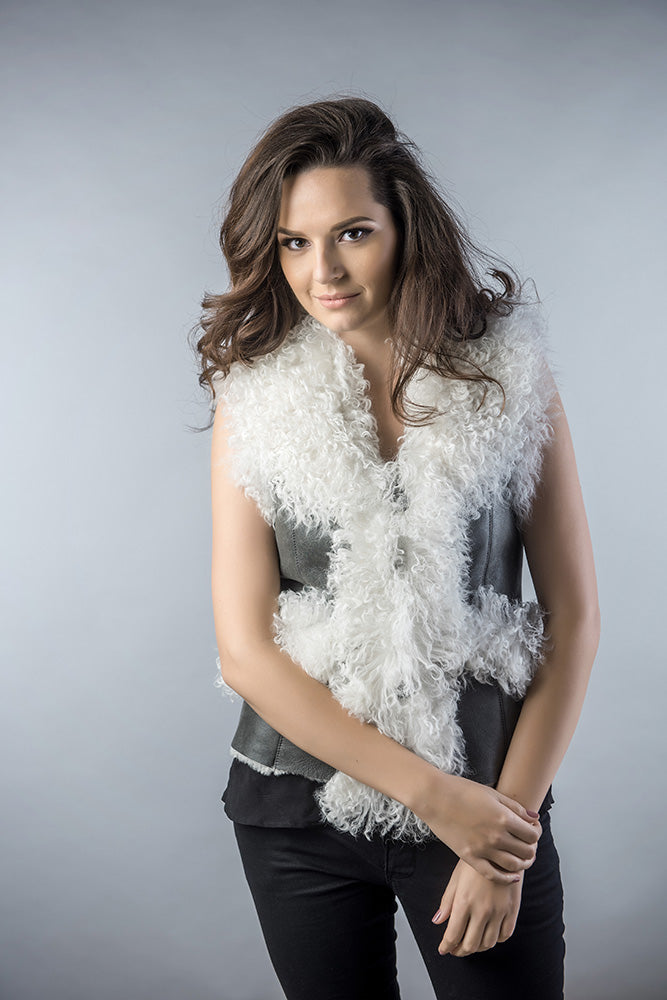 Gray Natural Nappa Lambskin Merino Fur Vest-Fur Vests & Gilets-Buy Me Fur Ltd-Gray-S-Genuine Merino Sheepskin Leather-Urbanheer
