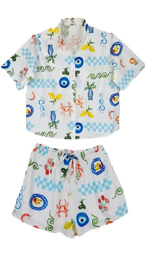 Greco Two Piece Set 100% Cotton-Set-Melci Studio-XS-Urbanheer