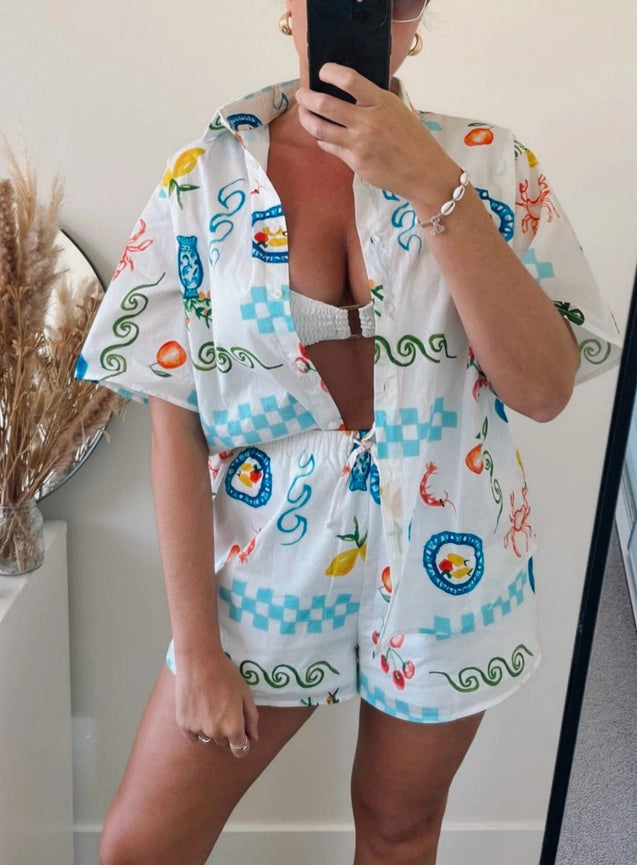 Greco Two Piece Set 100% Cotton-Set-Melci Studio-XS-Urbanheer