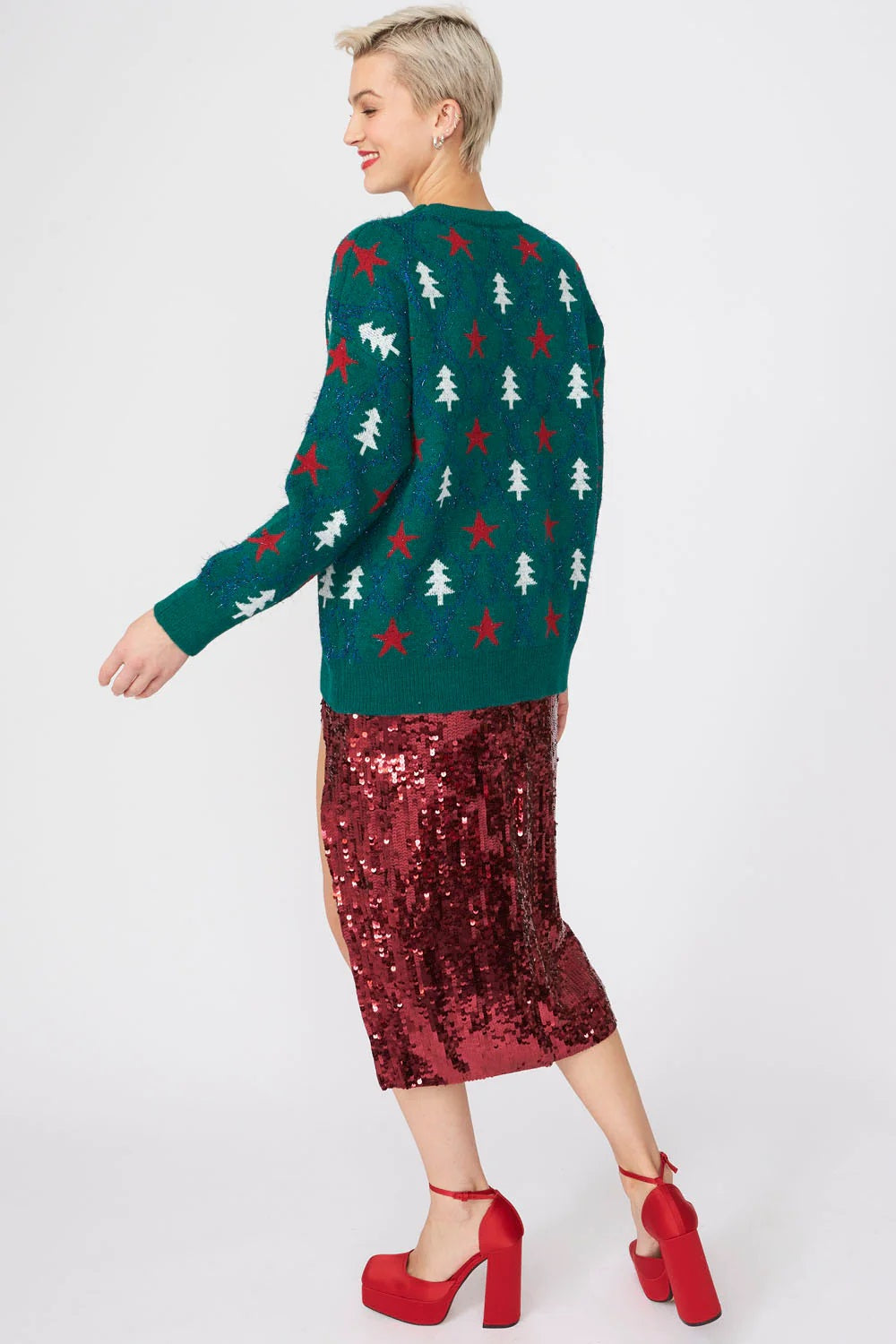 Green Cashmere and Banana Blend Christmas Jumper-Tops-Buy Me Fur Ltd-One Size-Green-Banana Peel-Urbanheer