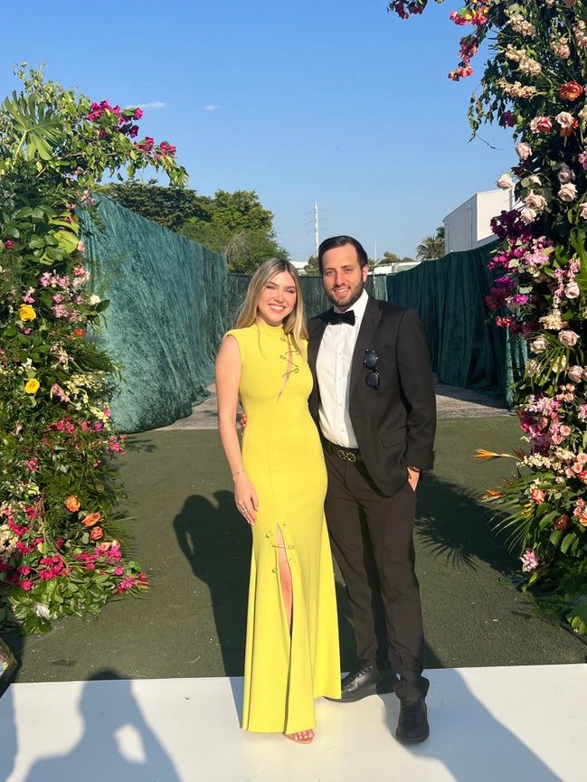 Green Crepe Stretch Safety Pin Dress-Dress-Ashley Stambouli-XS-Urbanheer