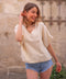 Green Double Gauze Cotton Top Beige-Top-Moa-Beige-Urbanheer