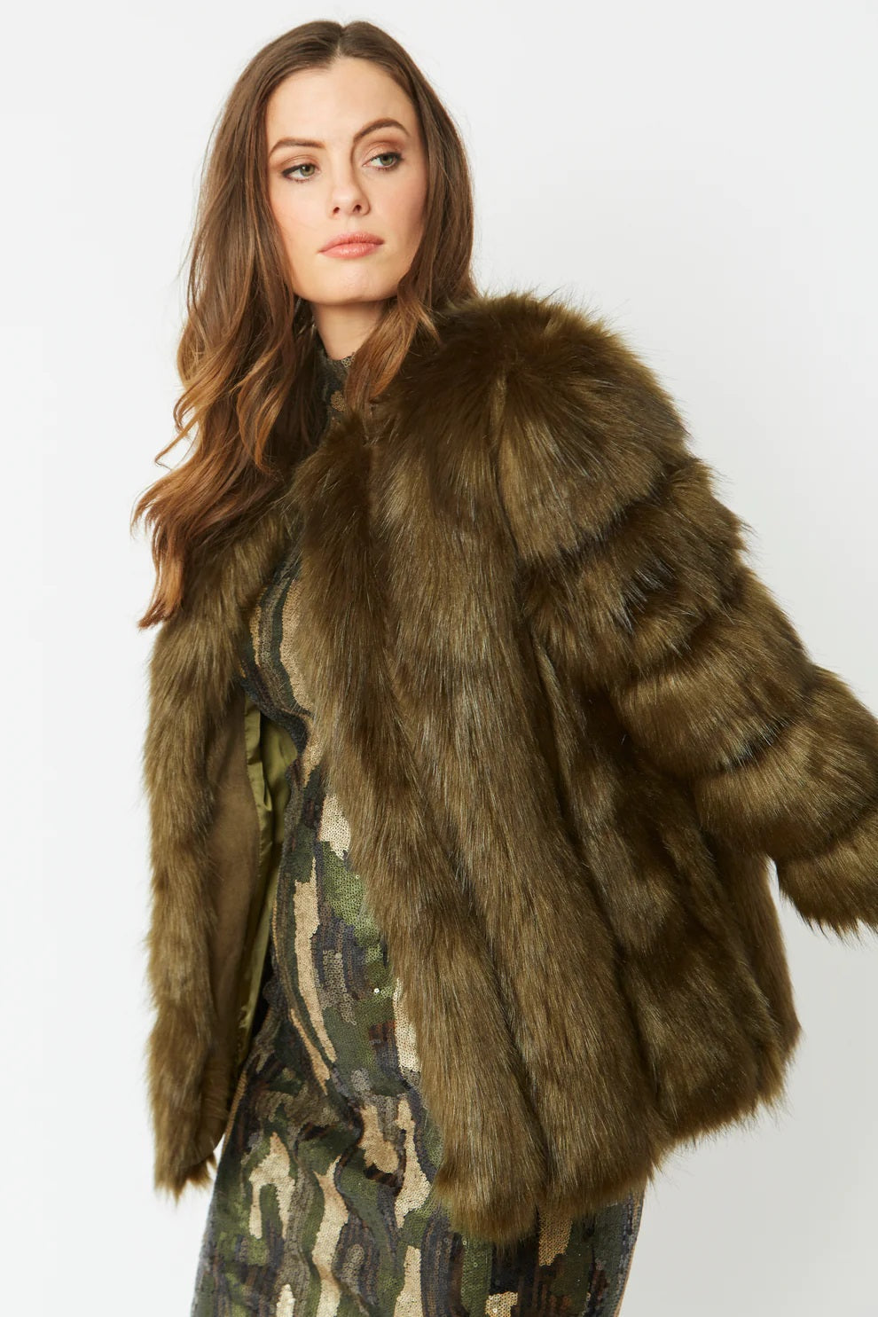 Green Faux Fur Coat-Faux Fur Coats-Buy Me Fur Ltd-One Size-Green-Faux Fur-Urbanheer
