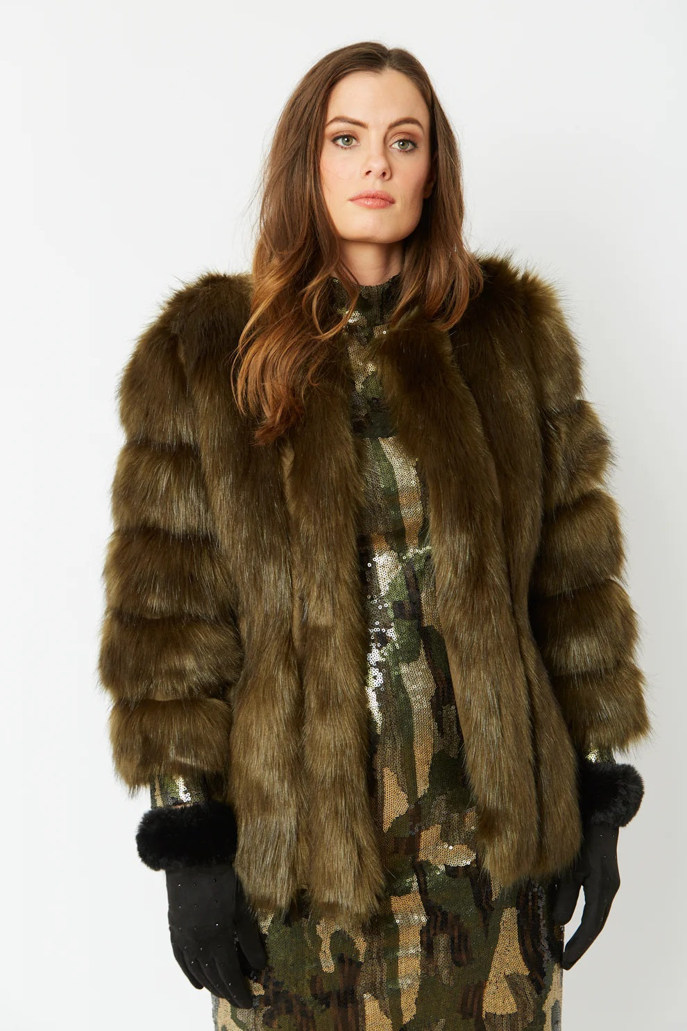 Green Faux Fur Coat-Faux Fur Coats-Buy Me Fur Ltd-One Size-Green-Faux Fur-Urbanheer