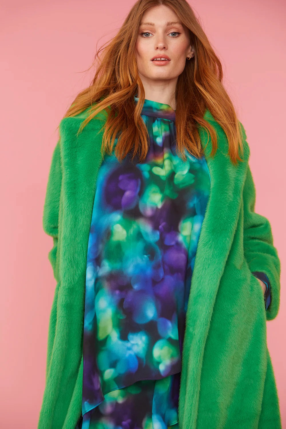 Green Faux Fur Duchess Maxi Coat-Faux Fur Coats-Buy Me Fur Ltd-S-M-Green-Faux Fur-Urbanheer