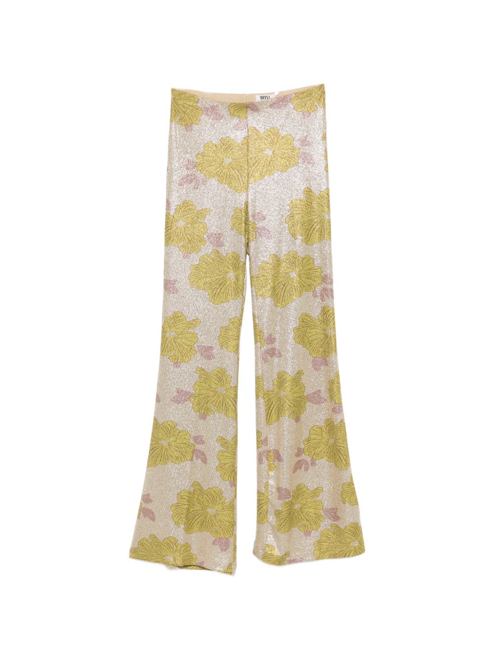 Green Floral Print Flared Trousers for Summer Comfort