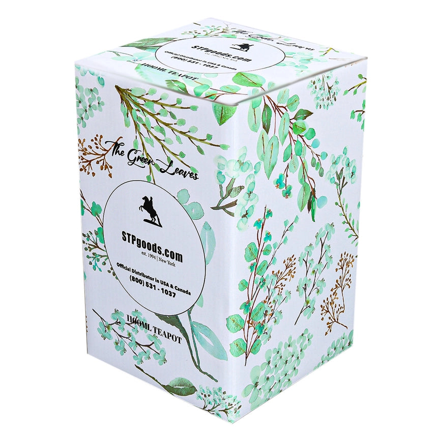 Green Leaves Tea Pot 1.1 L-Teapot-STP-6.57 х 5.16 х 9.84" (16.7 х 13.1 х 25 cm)-Urbanheer
