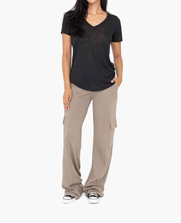 Green - Organic Cotton Blend Cargo Trousers WARM GREY-Cargo Pants-Mono B-S-WARM GREY-Urbanheer