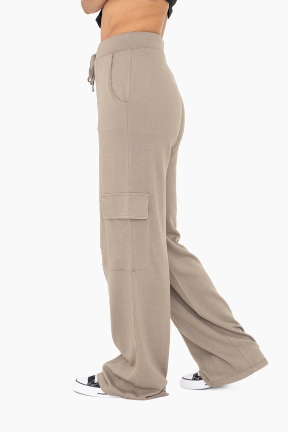 Green - Organic Cotton Blend Cargo Trousers WARM GREY-Cargo Pants-Mono B-S-WARM GREY-Urbanheer