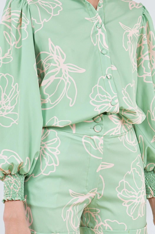 Green Print Jen Shorts-Shorts-Betsy Moss-XS-Green Print-Urbanheer