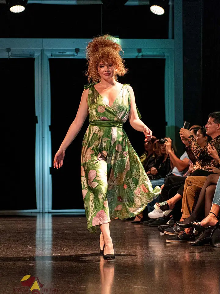 Green Sleeveless Organic Print Midi Dress-Dress-Komang Darmiani-One Size-Green-Urbanheer