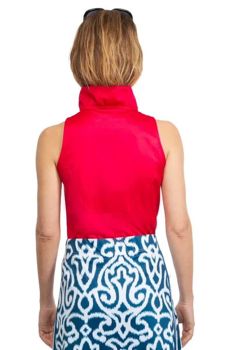 Gretchen Scott LLC - Jersey Sleeveless Ruffneck Top - Solid: White / L