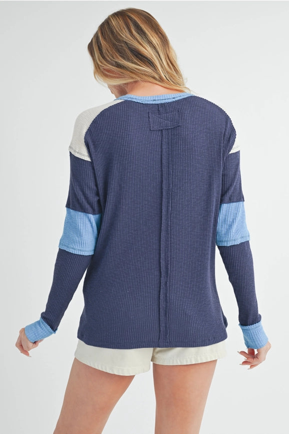 Gretel Colorblock Layering Top Blue-Top-AEMI + CO-S-Blue-Urbanheer