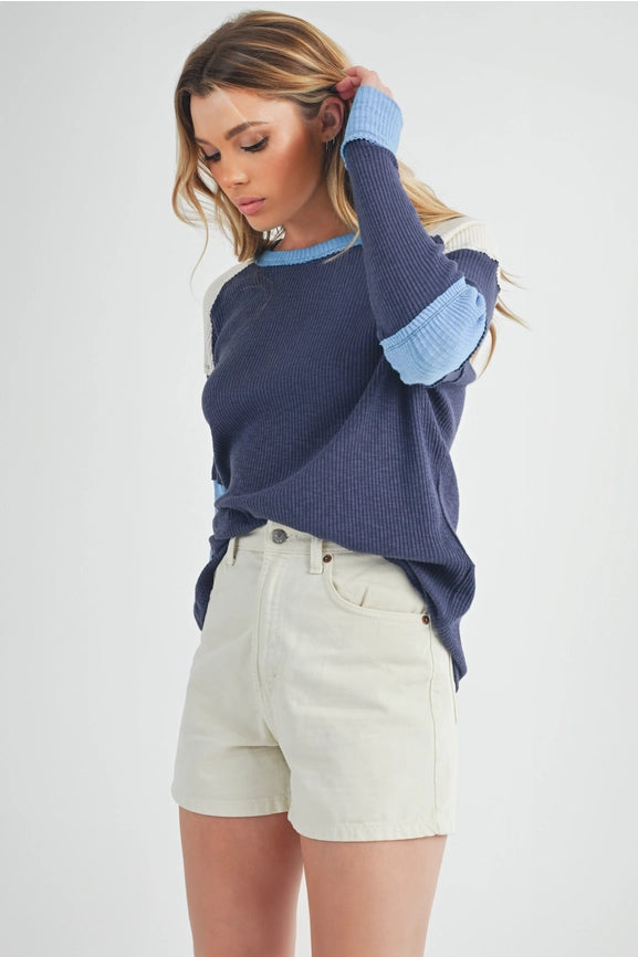 Gretel Colorblock Layering Top Blue-Top-AEMI + CO-S-Blue-Urbanheer