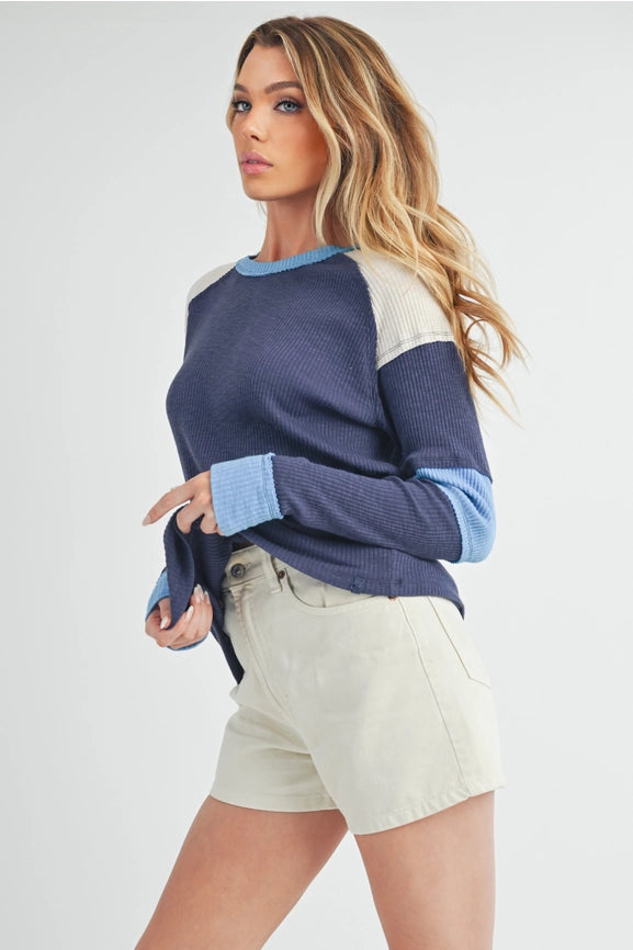 Gretel Colorblock Layering Top Blue-Top-AEMI + CO-S-Blue-Urbanheer