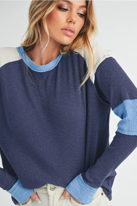 Gretel Colorblock Layering Top Blue-Top-AEMI + CO-S-Blue-Urbanheer