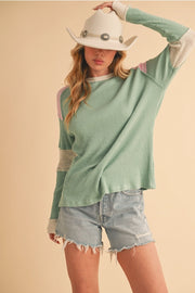 Gretel Colorblock Layering Top Sage-Top-AEMI + CO-S-Sage-Urbanheer